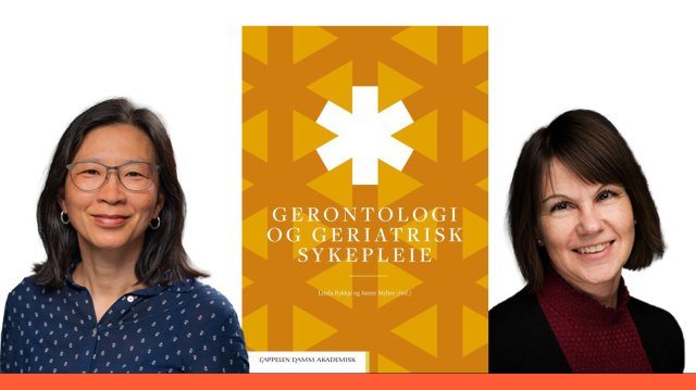 Bilde av bokomslag og de to redaktørene for boken