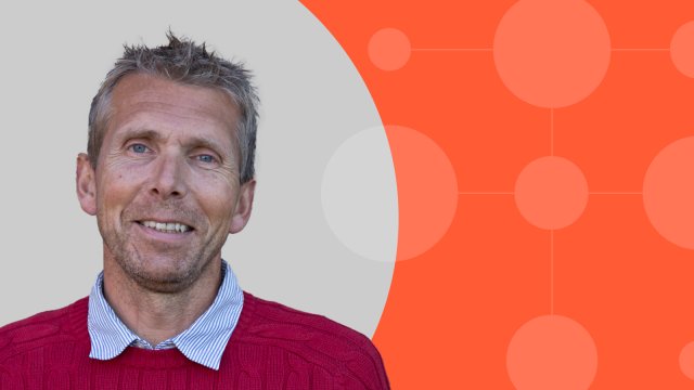 Oransje ramme med lysere sirkler