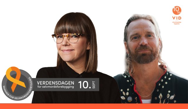 Bilde av Cecilie Kåss Furuseth og Aslak Hartberg med logo for verdensdagen