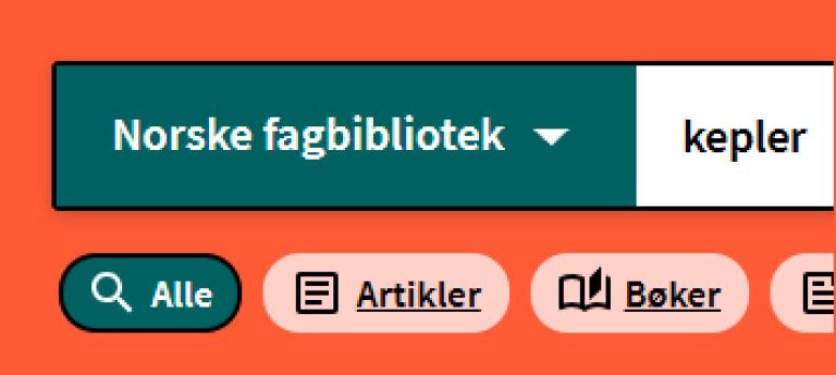 [Norske fagbibliotek] - skjermklipp fra Oria, valg av søk i andre bibliotekers samlinger i Oria