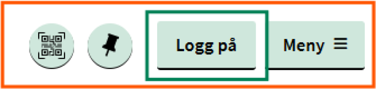[Logg på] - skjermklipp fra Oria, påloggingsmulighet i toppmenyen i Oria