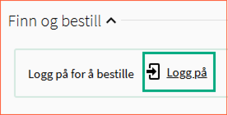 [Logg på] - skjermklipp fra Oria, påloggingsmulighet i detaljert post i Oria