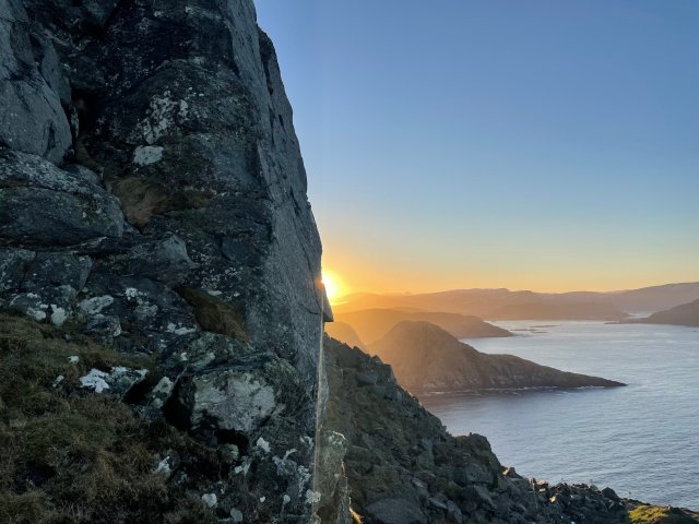 Sunrise at mountains and sea