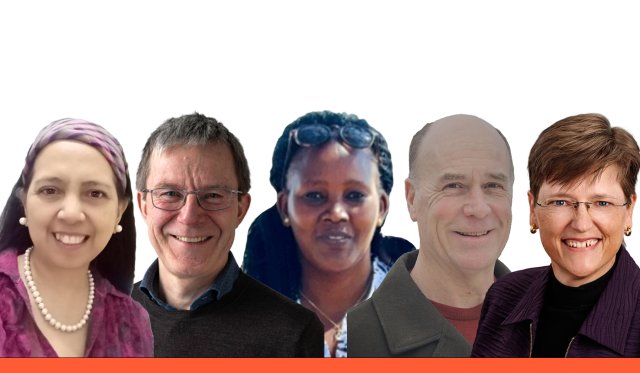 Three women and two men in a VID-frame