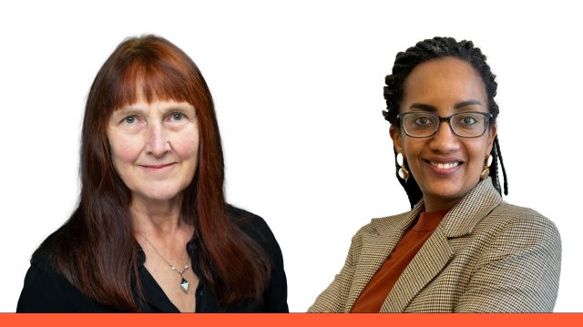 Picture of two of the contributors, Margunn Bjørnholt and Salma Abdalla