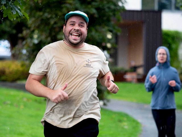 Sweaty man running