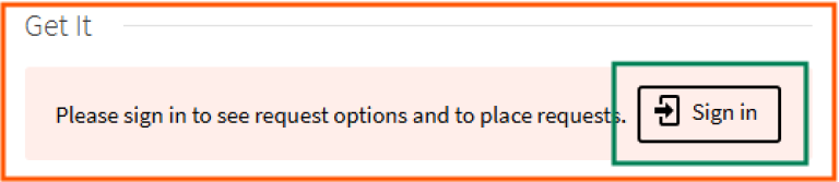 [Sign in] - screen shot from Oria, sign-in option on detailed information page in Oria