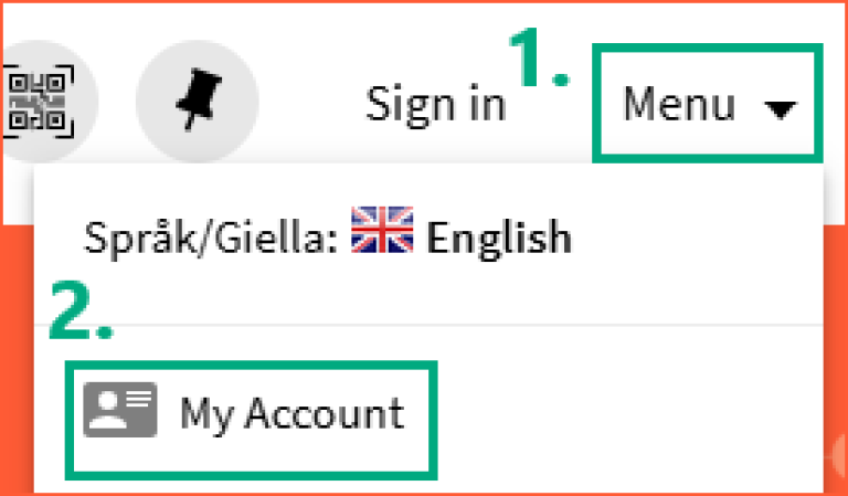 [My Account] - screen shot from Oria, accessing [My Account] from the top menu in Oria