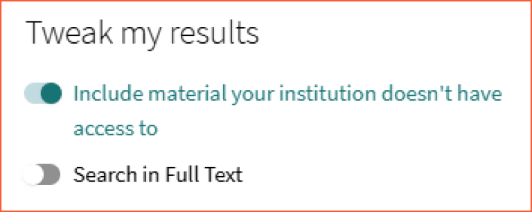 [Include material your institution doesn't have access to] - screen shot from Oria, expand article search in Oria to other library collections