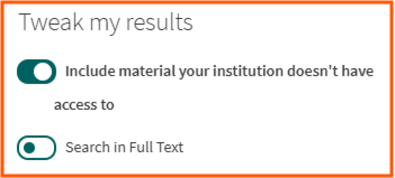 [Include material your institution doesn't have access to] - screen shot from Oria, expand article search in Oria to other library collections