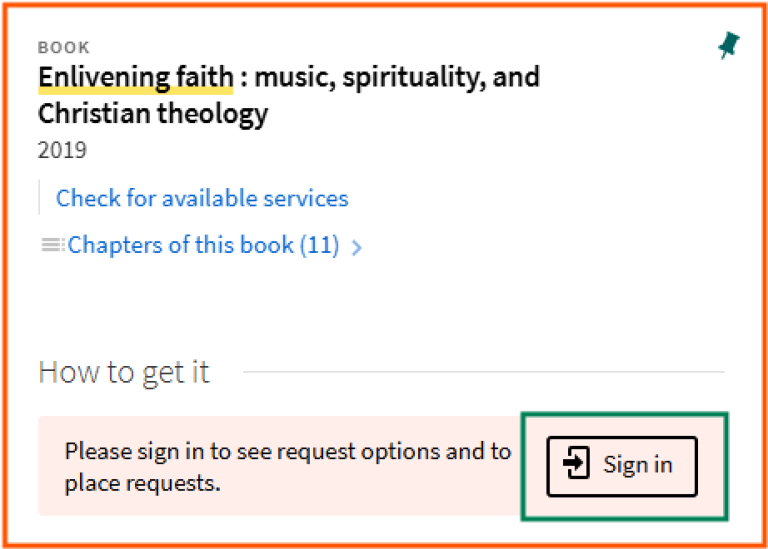 [Sign in] - screen shot from Oria, sign-in option on detailed information page in Oria