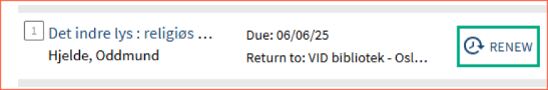 [Renew] - screen shot from Oria, renewal of individual loan under the [Loans] tab in [My Account]