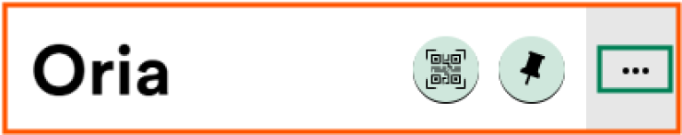 [Sign in] - screenshot from Oria, sign-in option in top menu in Oria on mobile device