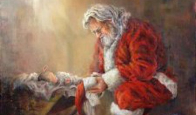 Den heilage St. Nikolaus av Myra og et lite barn