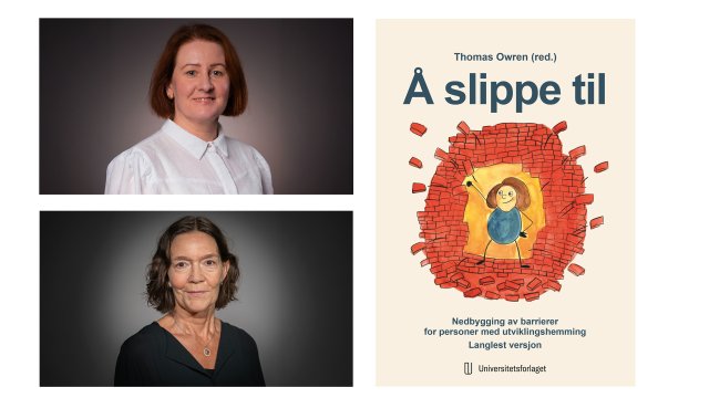 portrett av de to og bokcover ved siden av