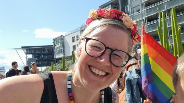 Foto av Gyrid i Pride-paraden