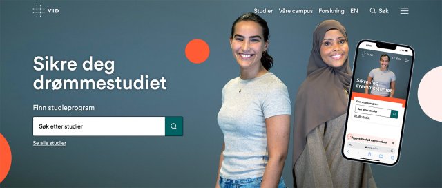 Bilde av forsiden på vid.no