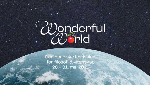Jordklode med teskten "Wonderful world" over seg