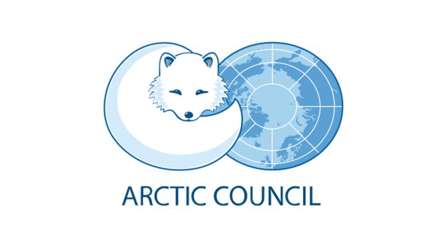 Logoen til Arktisk råd, som består av en jordklode og en polarrev