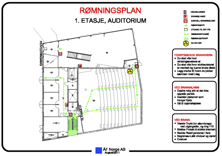 Denne planen benyttes for å vise alle hvor rømningsveiene befinner seg.