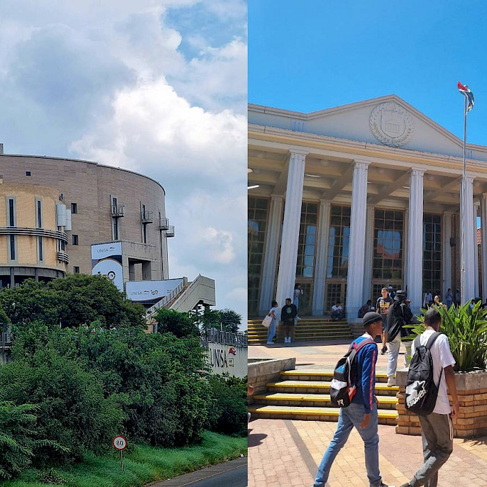 To the right: University of South Africa. To the left: University of the Western Cape.